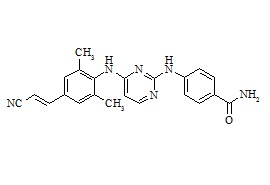 Rilpivirine Amide-2 Impurity (4-<sup>[4-(<sup>4-(E)-2-Cyanoethyl]-2, 6-Dimethyl]phenyl</sup>amino-2-Pyrimidinyl]amino</sup>-Benzamide)