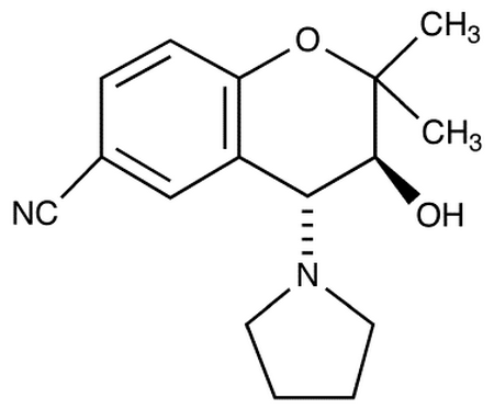 6-Cyano-3,4-dihydro-2,2-dimethyl-trans-4-(1-pyrrolidinyl)-2H-benzo-[b]-pyrano-3-ol