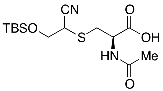 (2R)-2-Acetamido-3-((2-((tert-butyldimethylsilyl)oxy)-1-cyanoethyl)thio)propanoic Acid