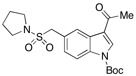 3-Acetyl-5-((pyrrolidin-1-ylsulfonyl)methyl)-1H-indole-1-carboxylic acid tert-butyl ester 