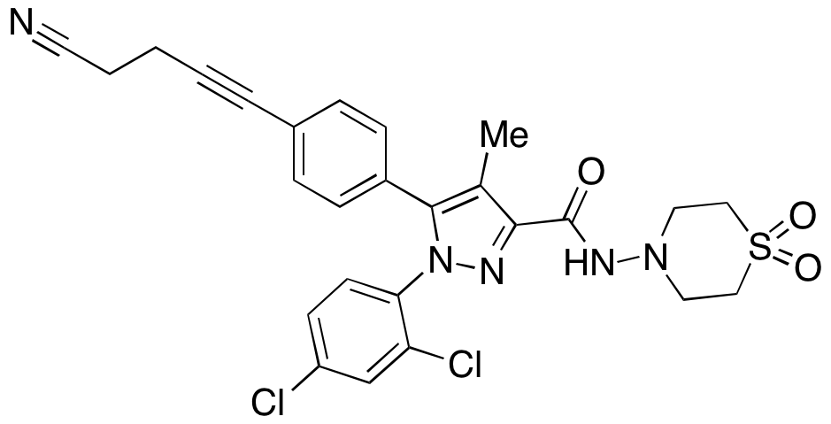  5-[4-(4-Cyano-1-butyn-1-yl)phenyl]-1-(2,4-dichlorophenyl)-N-(1,1-dioxido-4-thiomorpholinyl)-4-methyl-1H-pyrazole-3-carboxamide