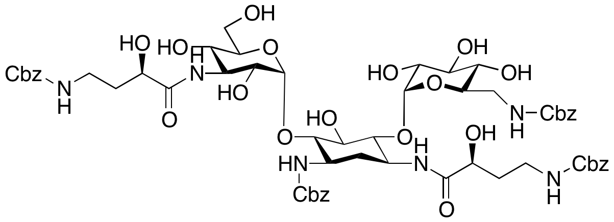 Bis-2’,3’’-[N-(HABA-CBz)] bis-6,4’-N-CBz kanamycin A