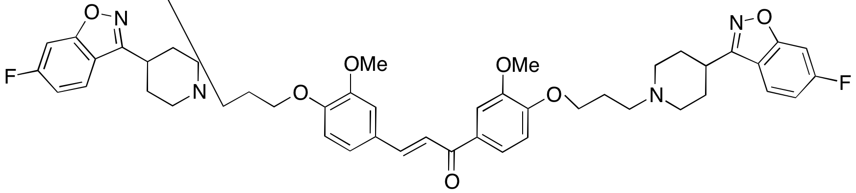 (E)-1,3-Bis(4-(3-(4-(6-fluorobenzo[d]isoxazol-3-yl)piperidin-1-yl)propoxy)-3-methoxyphenyl)prop-2-en-1-one