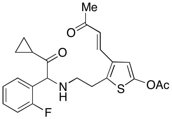 (E)-5-(2-((2-Cyclopropyl-1-(2-fluorophenyl)-2-oxoethyl)amino)ethyl)-4-(3-oxobut-1-en-1-yl)thiophen-2-yl Acetate
