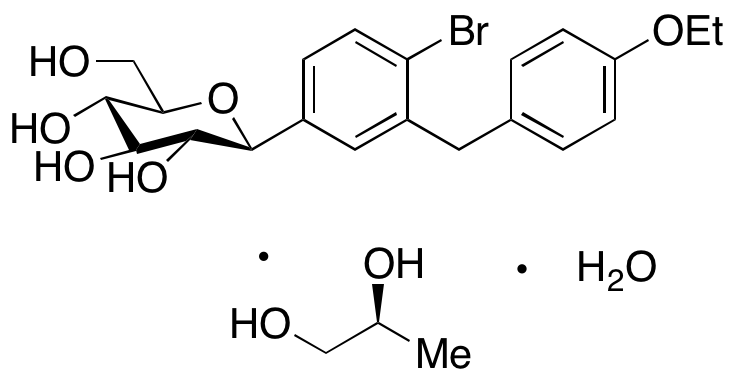 4-Dechloro-4-bromo Dapagliflozin (S)-(+)-1,2-Propanediol Monohydrate