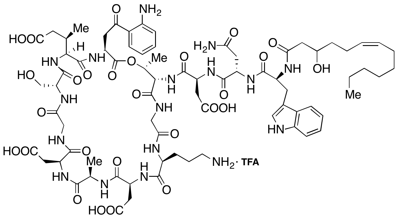 N-Desdecanoyl, N-(3-Hydroxy-6-dodecanoyl) daptomycin TFA salt