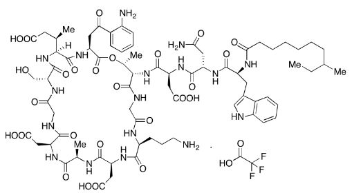 N-Desdecanoyl, N-(8-Me-decanoyl) daptomycin, TFA salt
