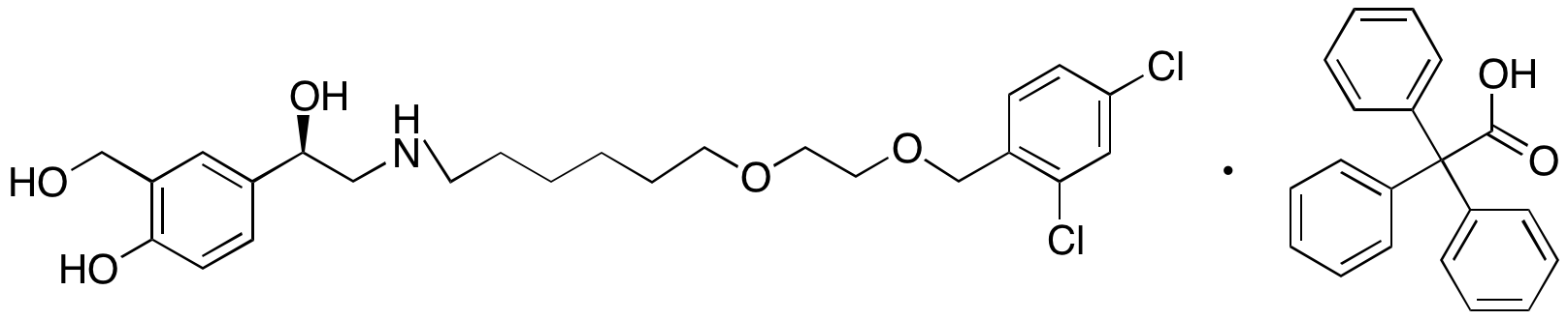 (R)-4-(2-((6-(2-((2,4-Dichlorobenzyl)oxy)ethoxy)hexyl)amino)-1-hydroxyethyl)-2-(hydroxymethyl)phenol 2,2,2-Triphenylacetate
