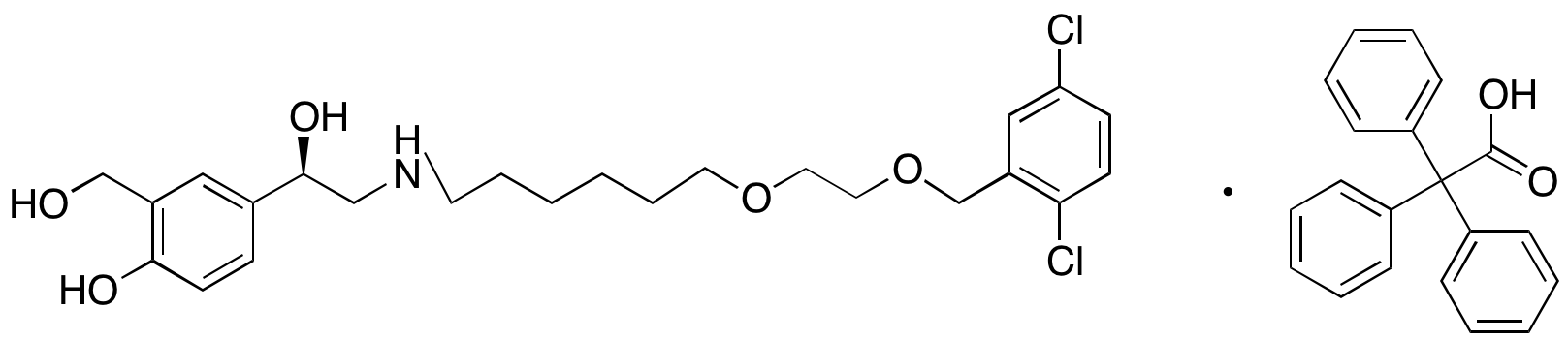(R)-4-(2-((6-(2-((2,5-Dichlorobenzyl)oxy)ethoxy)hexyl)amino)-1-hydroxyethyl)-2-(hydroxymethyl)phenol 2,2,2-Triphenylacetate