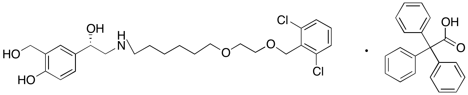 (S)-4-(2-((6-(2-((2,6-dichlorobenzyl)oxy)ethoxy)hexyl)amino)-1-hydroxyethyl)-2-(hydroxymethyl)phenol 2,2,2-Triphenylacetate