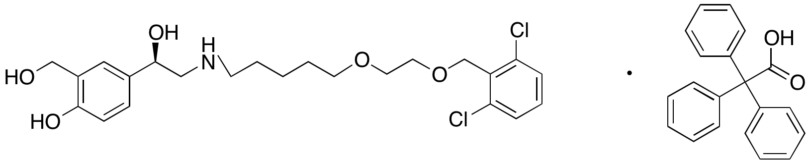 (R)-4-(2-((5-(2-((2,6-Dichlorobenzyl)oxy)ethoxy)pentyl)amino)-1-hydroxyethyl)-2-(hydroxymethyl)phenol 2,2,2-Triphenylacetate