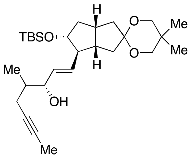 (1E,3R,4S)-1-[(3’aS,4’R,5’R,6’aR)-5’-[[(1,1-Dimethylethyl)dimethylsilyl]oxy]hexahydro-5,5-dimethylspiro[1,3-dioxane-2,2’(1’H)-pentalen]-4’-yl]-4-methyl-1-octen-6-yn-3-ol
