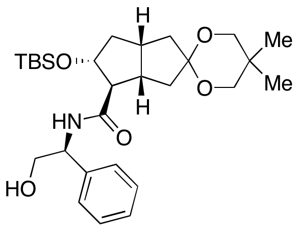(3a’S,4’R,5’R,6a’R)-5’-[[(1,1-Dimethylethyl)dimethylsilyl]oxy]hexahydro-N-[(1R)-2-hydroxy-1-phenylethyl]-5,5-dimethyl-spiro[1,3-dioxane-2,2’(1’H)-pentalene]-4’-carboxamide