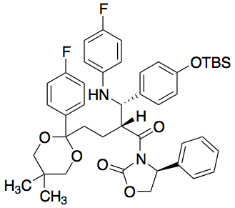 (4S)-3-[(2R)-2-[(S)-[4-[[(1,1-Dimethylethyl)dimethylsilyl]oxy]phenyl][(4-fluorophenyl)amino]methyl]-4-[2-(4-fluorophenyl)-5,5-dimethyl-1,3-dioxan-2-yl]-1-oxobutyl]-4-phenyl-2-oxazolidinone