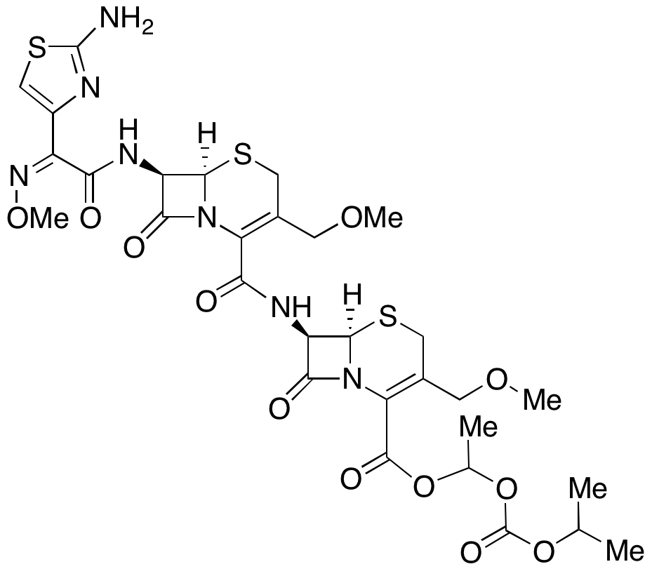 (6R,7R)-1-((Isopropoxycarbonyl)oxy)ethyl 7-((6R,7R)-7-((Z)-2-(2-aminothiazol-4-yl)-2-(methoxyimino)acetamido)-3-(methoxymethyl)-8-oxo-5-thia-1-azabicyclo[4.2.0]oct-2-ene-2-carboxamido)-3-(methoxymethyl)-8-oxo-5-thia-1-azabicyclo[4.2.0]oct-2-ene-2-carboxylate