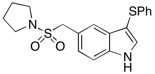 3-(Phenylthio)-5-((pyrrolidin-1-ylsulfonyl)methyl)-1H-indole