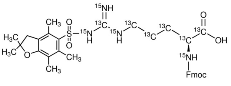 L-Arginine N-Fmoc PBF-OH-<sup>13</sup>C<sub>6</sub>,<sup>15</sup>N<sub>4</sub>