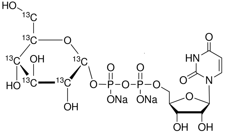 Uridine diphosphate-α-D-[UL-<sup>13</sup>C<sub>6</sub>] glucose disodium salt