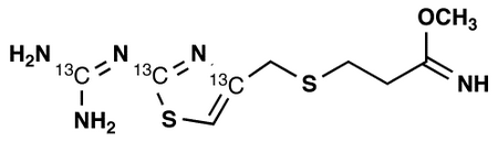 Methyl 3-[[[2-[(Diaminomethylene-<sup>13</sup>C]amino-4-[1,4-<sup>13</sup>C<sub>2</sub>-thiazolyl]methyl]-thio]propionimidate