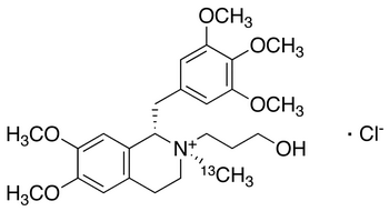 trans-1,2,3,4-Tetrahydro-2-(3-hydroxypropyl)-6,7-dimethoxy-2-(methyl-<sup>13</sup>C) -1-[(3,4,5-trimethoxyphenyl)methyl]isoquinolinium Chloride