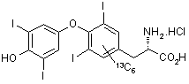 L-Thyroxine-<sup>13</sup>C<sub>6</sub> hydrochloride