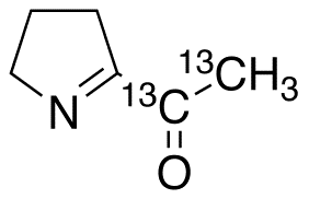 2-Acetyl-1-pyrroline-<sup>13</sup>C<sub>2</sub>  85% (10% w/w in Dichloromethane)