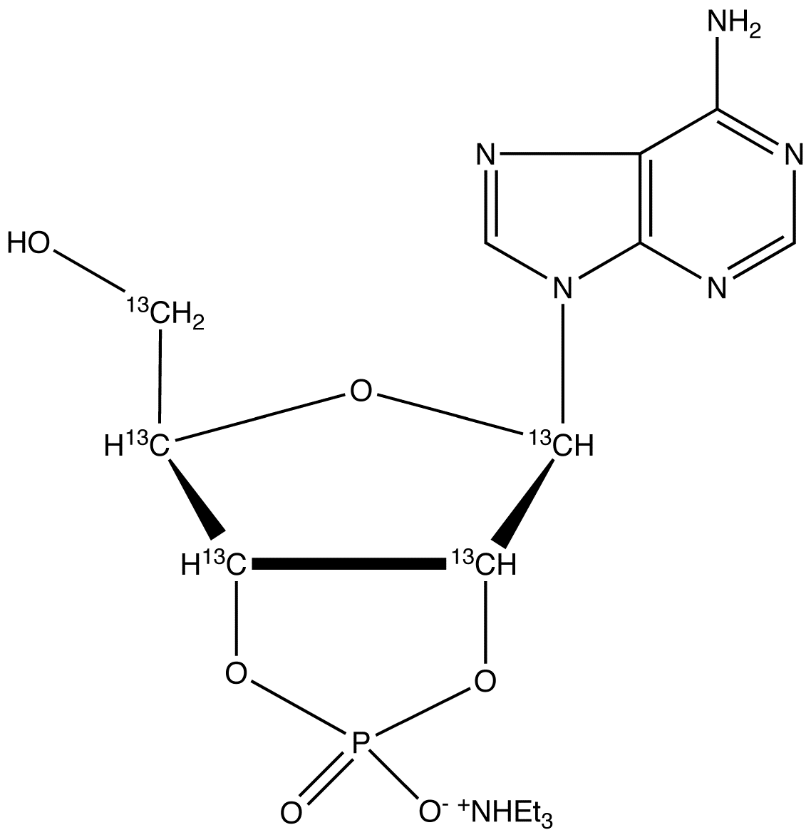 Adenosine 2’,3’-Cyclic Phosphate-<sup>13</sup>C<sub>5</sub> Triethylammonium Salt