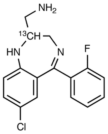 2-Aminomethyl-7-chloro-2,3-dihydro-5-(2-fluorophenyl)-1H-1,4-benzodiazepine-<sup>13</sup>C