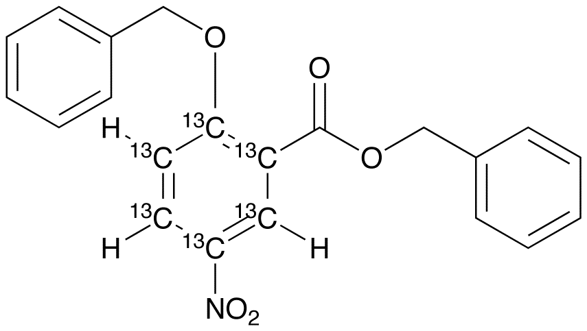2-Benzyloxy-5-nitrobenzoic Acid-<sup>13</sup>C<sub>6</sub> Benzyl Ester