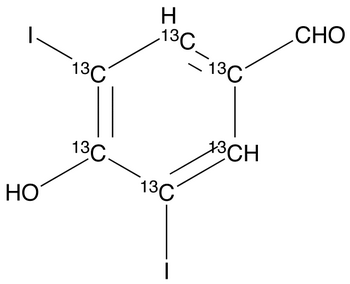 3,5-Diiodo-4-hydroxybenzaldehyde-<sup>13</sup>C<sub>6</sub>
