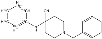 4-(Phenyl-<sup>13</sup>C<sub>6</sub>-amino]-1-benzyl-4-piperidinecarbonitrile