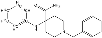 4-[(Phenyl-<sup>13</sup>C<sub>6</sub>)-amino]-1-benzyl-4-piperidinecarboxamide