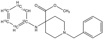 4-(Phenyl-<sup>13</sup>C<sub>6</sub>-amino]-1-benzyl-4-piperidinecarboxylic Acid Methyl Ester