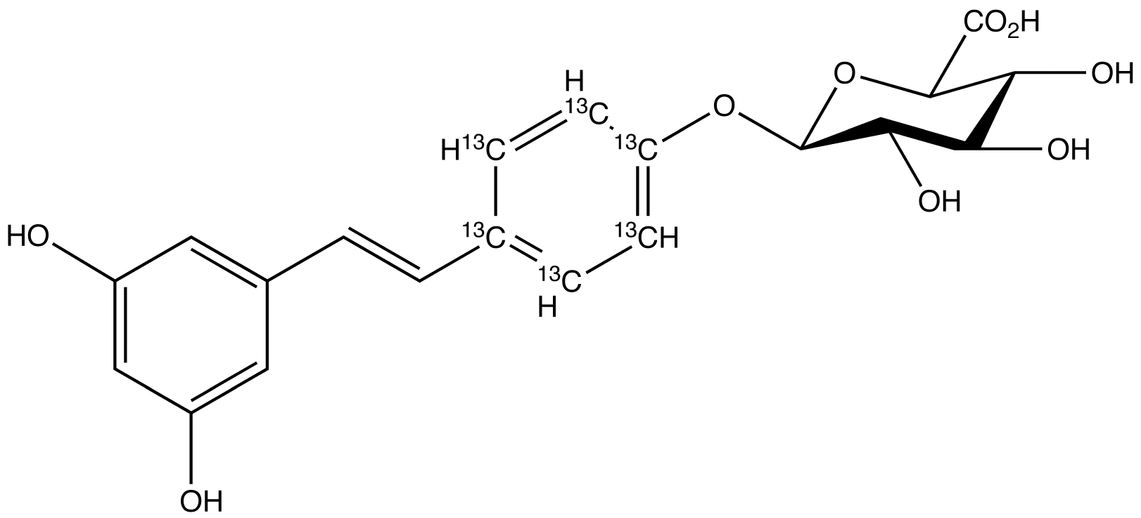 trans-Resveratrol-<sup>13</sup>C<sub>6</sub> 4’-O-β-D-Glucuronide