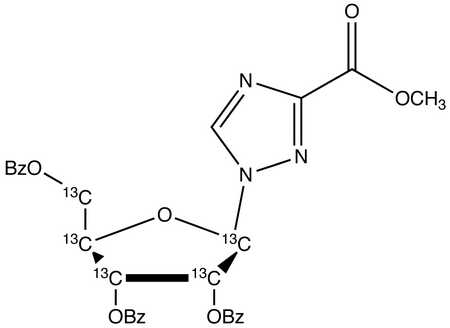 1-(2,3,5-Tri-O-benzoyl-β-D-<sup>13</sup>C<sub>5</sub>-ribofuranosyl)-1,2,4-triazole-3-carboxylic Acid Methyl Ester