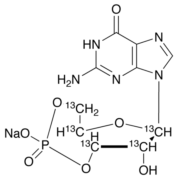 Guanosine 3’,5’-cyclic monophosphate-<sup>13</sup>C<sub>5</sub> sodium salt