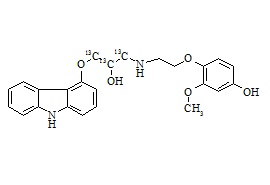 4’-Hydroxycarvedilol-<sup>13</sup>C<sub>3</sub>