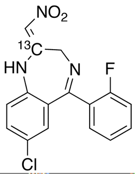 7-Chloro-1,3-dihydro-5-(2-fluorophenyl)-2-nitromethyl-ene-2H-1,4-benzodiazepine-<sup>13</sup>C