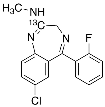 7-Chloro-5-(2-fluorophenyl)-2-methylamino-3H-1,4-benzodiazepine-<sup>13</sup>C<sub>1</sub>