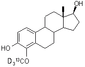 4-Methoxy-<sup>13</sup>C,d<sub>3</sub>-estradiol