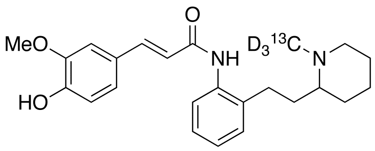 (2E)-N-[2-[2-(1-Methyl-2-piperidinyl)ethyl]phenyl]-3-(4-hydroxy-3-methoxyphenyl)-2-propenamide-<sup>13</sup>C,d<sub>3</sub>