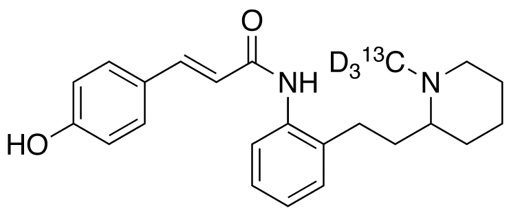 (2E)-N-[2-[2-(1-Methyl-2-piperidinyl)ethyl]phenyl]-3-(4-hydroxyphenyl)-2-propenamide-<sup>13</sup>C,d<sub>3</sub>