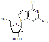 2-Amino-4-chloro-7-(2-C-methyl-β-D-ribofuranosyl)-7H-pyrrolo[2,3-d]pyrimidine