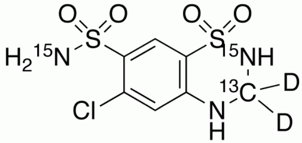 Hydrochlorothiazide-<sup>13</sup>C,<sup>15</sup>N<sub>2</sub>,d<sub>2</sub>