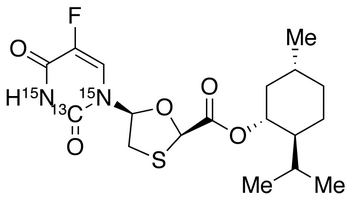 (2R,5S)-((1R,2S,5R)-2-Isopropyl-5-methylcyclohexyl)-5-(5-fluoro -2,4-dioxo-3,4-dihydropyrimidin-1(2H)-yl)-1,3-oxathiolate-<sup>13</sup>C,<sup>15</sup>N<sub>2</sub>