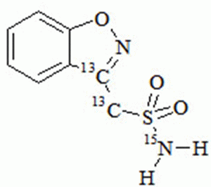 Zonisamide-<sup>13</sup>C<sub>2</sub>,<sup>15</sup>N (Benzisoxazole)