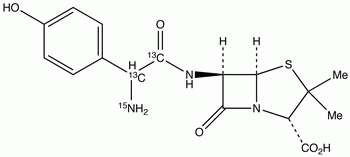 Amoxicillin-<sup>13</sup>C<sub>2</sub>,<sup>15</sup>N (Mixture of Diastereomers)