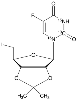 5’-Deoxy-5’-iodo-2’,3’-O-isopropylidene-5-fluorouridine-<sup>13</sup>C,<sup>15</sup>N<sub>2</sub>