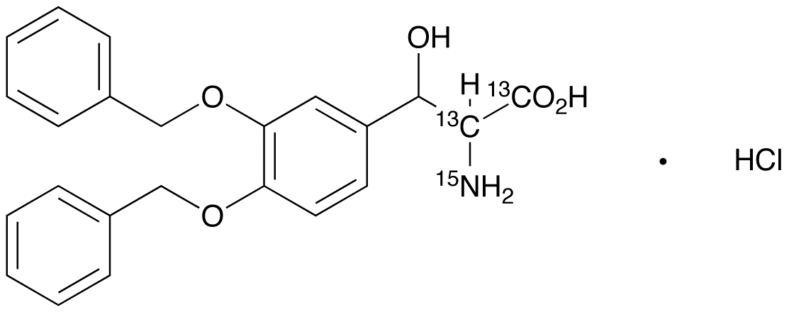 3,4-Di-O-benzyl Droxidopa-<sup>13</sup>C<sub>2</sub>,<sup>15</sup>N HCl(Mixture of Diastereomers) 