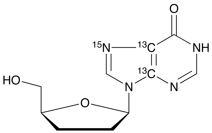 2’,3’-Dideoxyinosine-<sup>13</sup>C<sub>2</sub>,<sup>15</sup>N